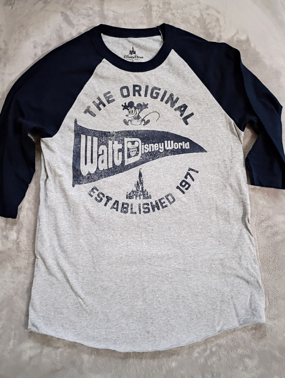 Disney Ringer Raglan Sleeve Vintage Inspired Graphic Tee T-shirt M